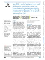 Feasibility and effectiveness of tools that support communication and decision making in life-prolonging treatments for patients in hospital