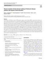 Neural correlates of risky decision making in Parkinson’s disease patients with impulse control disorders