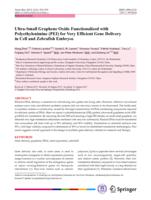 Ultra-small graphene oxide functionalized with polyethylenimine (PEI) for very efficient gene delivery in cell and zebrafish embryos