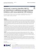Systematic screening identifies ABCG2 as critical factor underlying synergy of kinase inhibitors with transcriptional CDK inhibitors
