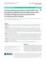 Iranian general populations' and health care providers' preferences for benefits and harms of statin therapy for primary prevention of cardiovascular disease
