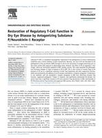 Restoration of regulatory T-cell function in dry eye disease by antagonizing substance P/neurokinin-1 receptor