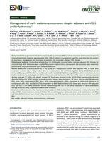 Management of early melanoma recurrence despite adjuvant anti-PD-1 antibody therapy