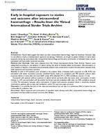 Early in-hospital exposure to statins and outcome after intracerebral haemorrhage - Results from the Virtual International Stroke Trials Archive