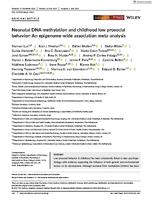 Neonatal DNA methylation and childhood low prosocial behavior