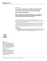 Quality of initial anticoagulant treatment and risk of CTEPH after acute pulmonary embolism (vol 15, e0232354, 2020)