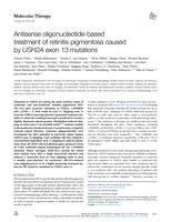 Antisense oligonucleotide-based treatment of retinitis pigmentosa caused by USH2A exon 13 mutations