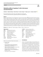 Metabolic profiles of regulatory T cells in the tumour microenvironment