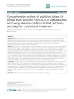 Comprehensive analysis of published phase I/II clinical trials between 1990-2010 in osteosarcoma and Ewing sarcoma confirms limited outcomes and need for translational investment