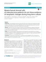 Mesenchymal stromal cells of osteosarcoma patients do not show evidence of neoplastic changes during long-term culture