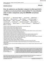 How do substance use disorders compare to other psychiatric conditions on structural brain abnormalities?