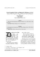 Four exegetical notes on Plutarch’s Dialogue on Love