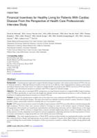 Financial incentives for healthy living for patients with cardiac disease from the perspective of health care professionals