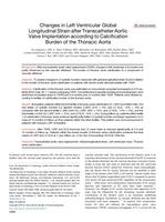 Changes in left ventricular global longitudinal strain after transcatheter aortic valve implantation according to calcification burden of the thoracic aorta