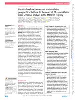 Country-level socioeconomic status relates geographical latitude to the onset of RA