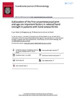 Subluxation of the first carpometacarpal joint and age are important factors in reduced hand strength in patients with hand osteoarthritis