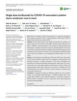 Single dose tocilizumab for COVID-19 associated cytokine storm syndrome