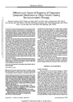 Differences in speed of response of depressive symptom dimensions in older persons during electroconvulsive therapy