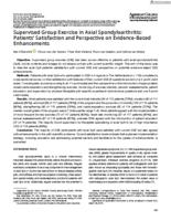 Supervised group exercise in axial spondyloarthritis