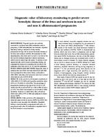 Diagnostic value of laboratory monitoring to predict severe hemolytic disease of the fetus and newborn in non-D and non-K-alloimmunized pregnancies