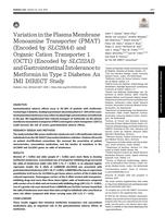 Variation in the plasma membrane monoamine transporter (PMAT) (encoded by SLC29A4) and organic cation transporter 1 (OCT1) (encoded by SLC22A1) and gastrointestinal intolerance to metformin in type 2 diabetes