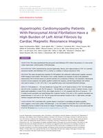 Hypertrophic cardiomyopathy patients with paroxysmal atrial fibrillation have a high burden of left atrial fibrosis by cardiac magnetic resonance imaging