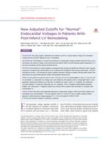 New adjusted cutoffs for "Normal" endocardial voltages in patients with post-infarct LV remodeling