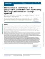 The incidence of adrenal crisis in the postoperative period of HPA axis insufficiency after surgical treatment for Cushing's syndrome