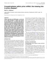 G-quadruplexes within prion mRNA