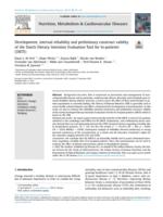 Development, internal reliability and preliminary construct validity of the Dutch Dietary Intention Evaluation Tool for In-patients (DIETI)