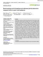 Root exudates and rhizosphere microbiomes jointly determine temporal shifts in plant‐soil feedbacks