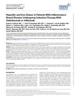 Hepcidin and iron status in patients with inflammatory bowel disease undergoing induction therapy with vedolizumab or infliximab