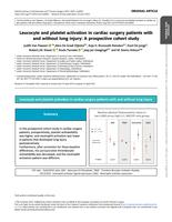 Leucocyte and platelet activation in cardiac surgery patients with and without lung injury