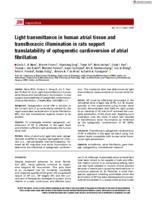 Light transmittance in human atrial tissue and transthoracic illumination in rats support translatability of optogenetic cardioversion of atrial fibrillation