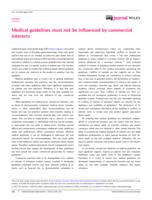 Medical guidelines must not be influenced by commercial interests
