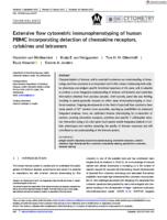 Extensive flow cytometric immunophenotyping of human PBMC incorporating detection of chemokine receptors, cytokines and tetramers