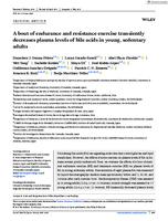 A bout of endurance and resistance exercise transiently decreases plasma levels of bile acids in young, sedentary adults