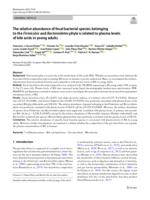 The relative abundance of fecal bacterial species belonging to the Firmicutes and Bacteroidetes phyla is related to plasma levels of bile acids in young adults