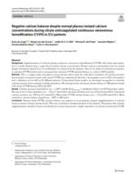 Negative calcium balance despite normal plasma ionized calcium concentrations during citrate anticoagulated continuous venovenous hemofiltration (CVVH) in ICU patients