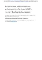 Autoreactive B cells in rheumatoid arthritis consist of activated CXCR3+ memory B cells and plasmablasts