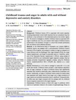 Childhood trauma and anger in adults with and without depressive and anxiety disorders
