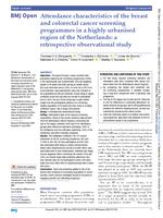 Attendance characteristics of the breast and colorectal cancer screening programmes in a highly urbanised region of the Netherlands: a retrospective observational study