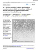 HLA-DQ eplet mismatch load may identify kidney transplant patients eligible for tacrolimus withdrawal without donor-specific antibody formation after mesenchymal stromal cell therapy