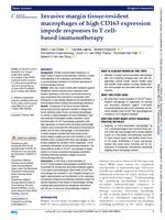 Invasive margin tissue-resident macrophages of high CD163 expression impede responses to T cell-based immunotherapy