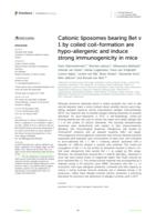 Cationic liposomes bearing Bet v 1 by coiled coil-formation are hypo-allergenic and induce strong immunogenicity in mice