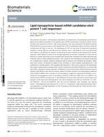 Lipid nanoparticle-based mRNA candidates elicit potent T cell responses