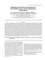 Septation and valvar formation in the outflow tract of the embryonic chick heart