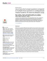 Use of very short answer questions compared to multiple choice questions in undergraduate medical students