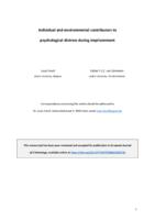 Individual and environmental contributors to psychological distress during imprisonment