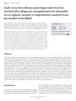 Graft-versus-host disease and relapse/rejection-free survival after allogeneic transplantation for idiopathic severe aplastic anemia